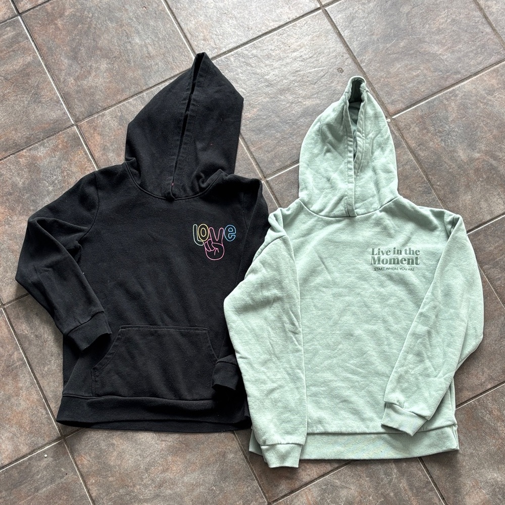 Set of TWO Girls Hoodies with Graphic Designs